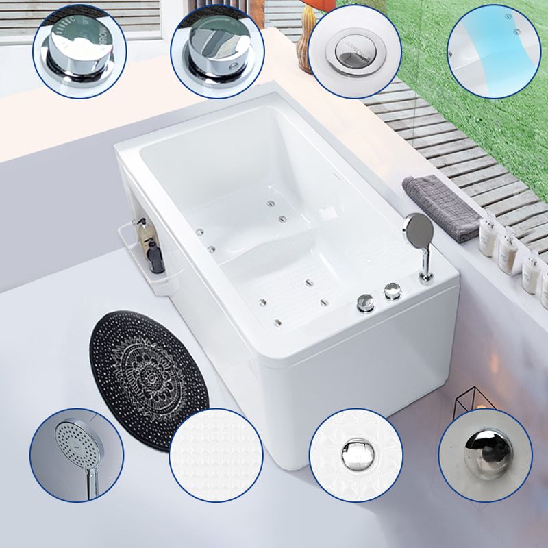 Small Tub Modern Soaking White Acrylic Bathroom Back to Wall Bathtub