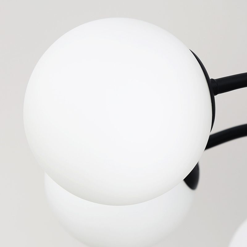 Modern Style Globe Chandelier Light White Glass Pendant Lighting with Crystal