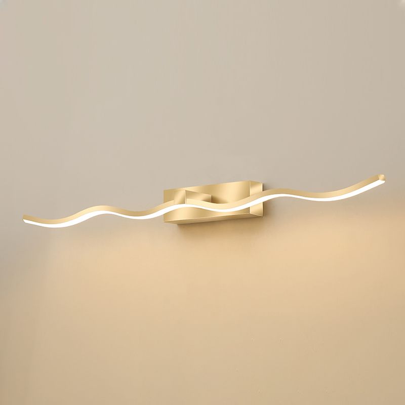 Lámpara moderna de lámpara de espejo simple lámpara de espejo de maquillaje ondulado led para baño de baño