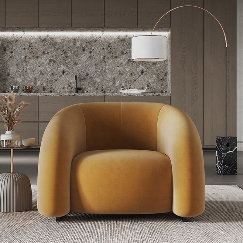 Velvet Barrel Chair 33.85" Wide Arms Included Chair for Living Room