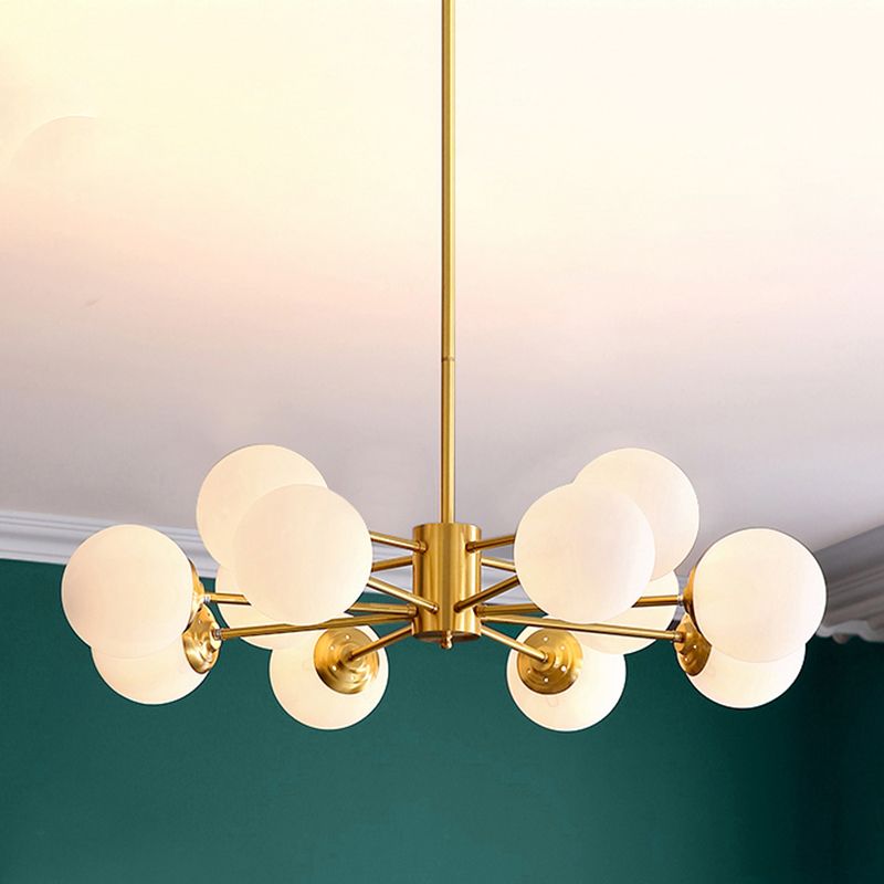 Nordic Glass Chandelier Light Fixtures Restaurant Multi Head Hanging Chandelier