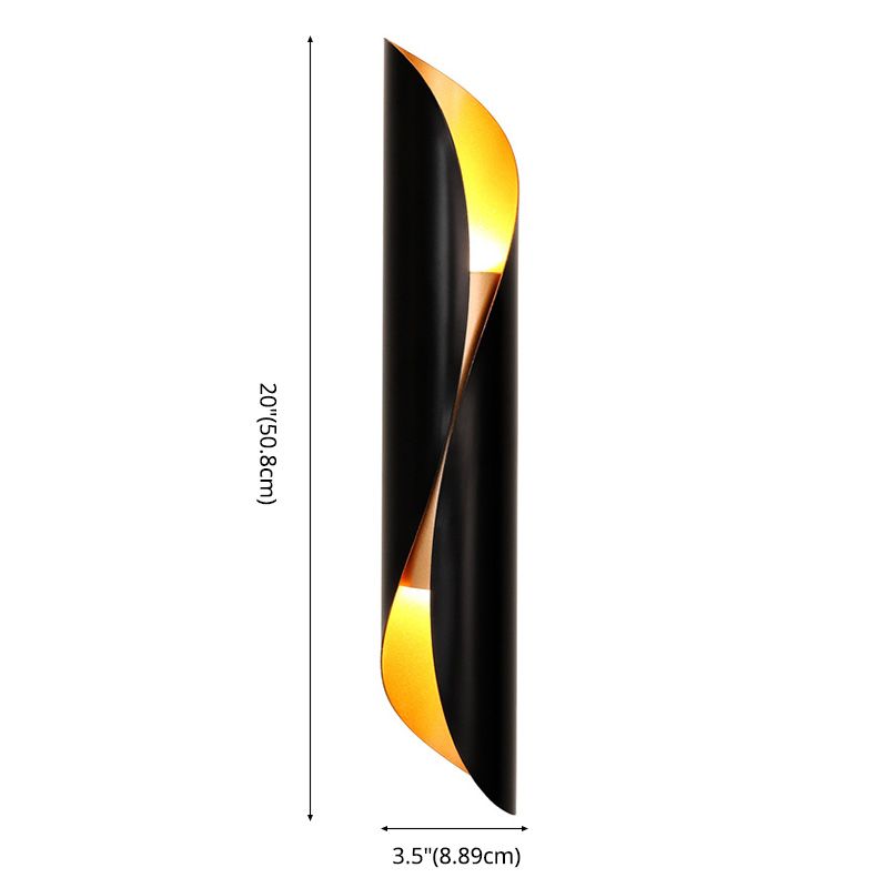 Modern Luxury LED Wall Lamp Wrought Iron Cylindrical Wall Sconce for Interior Spaces