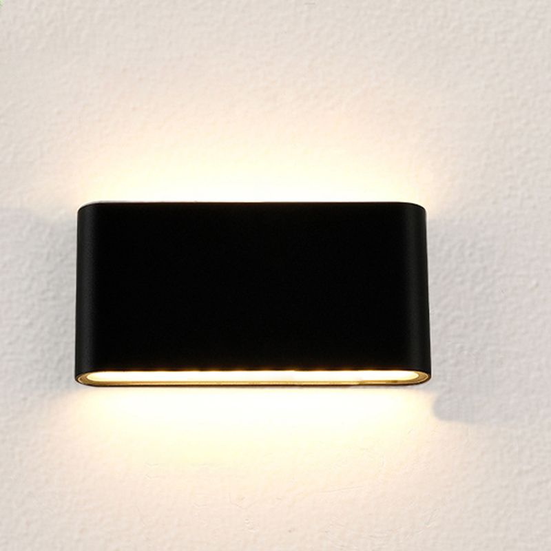 Splicle de pared LED de aluminio negro con esmerilado estilo moderno estilo de montaje en pared impermeable al aire libre