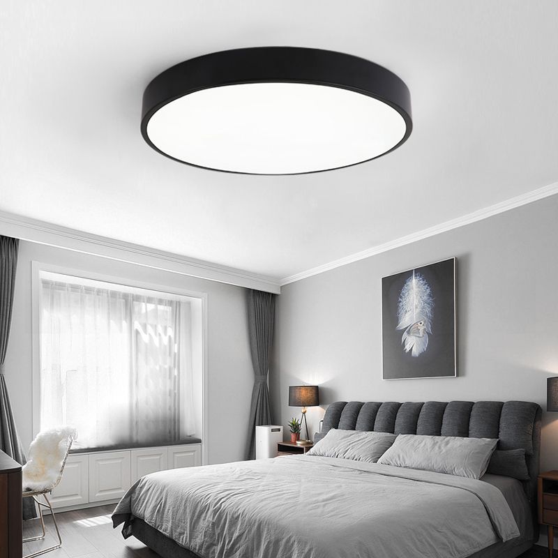 Metal Round Led Flush Mount Light Fixture Modern Style 1 Head Flush Ceiling Light