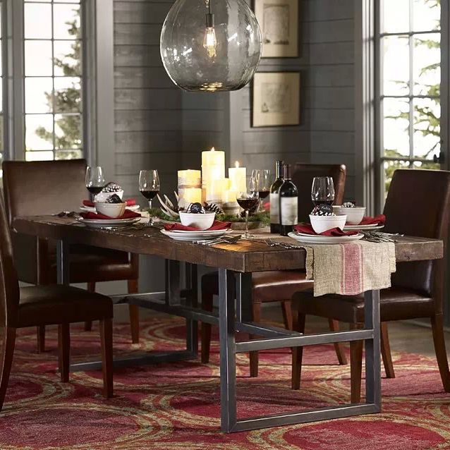 Wooden Table Medieval Modern Style Family Rectangular Dining Table