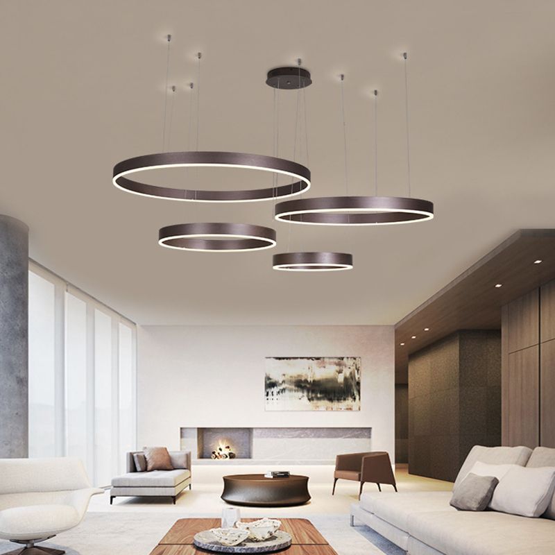 Acrylic Circle Shaped LED Ceiling Light Simplicity Living Room Chandelier Pendant Light