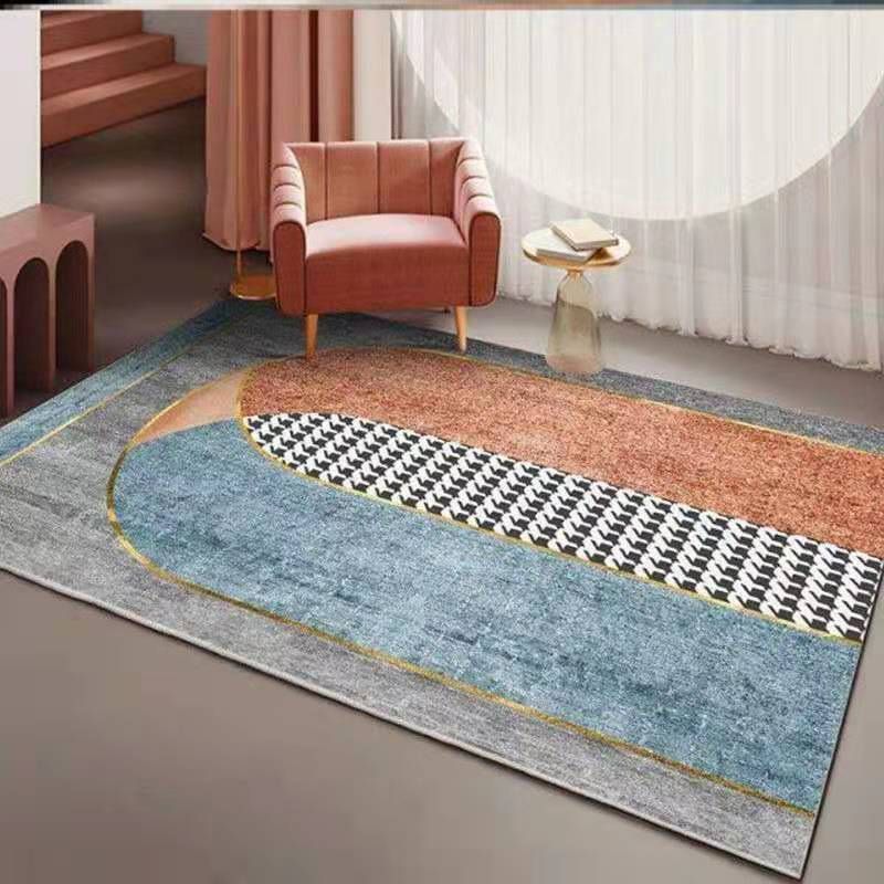 Modern Indoor Rug Washable Area Rug Polyester Non-Slip Backing Carpet for Living Room