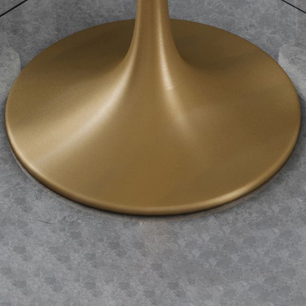 Round Sintered Stone Dining Table Traditional Luxury Dining Table with Tulip Base