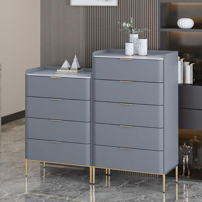 Glam 16"Wide Vertical Storage Chest Stone Bedroom Chest with Drawers