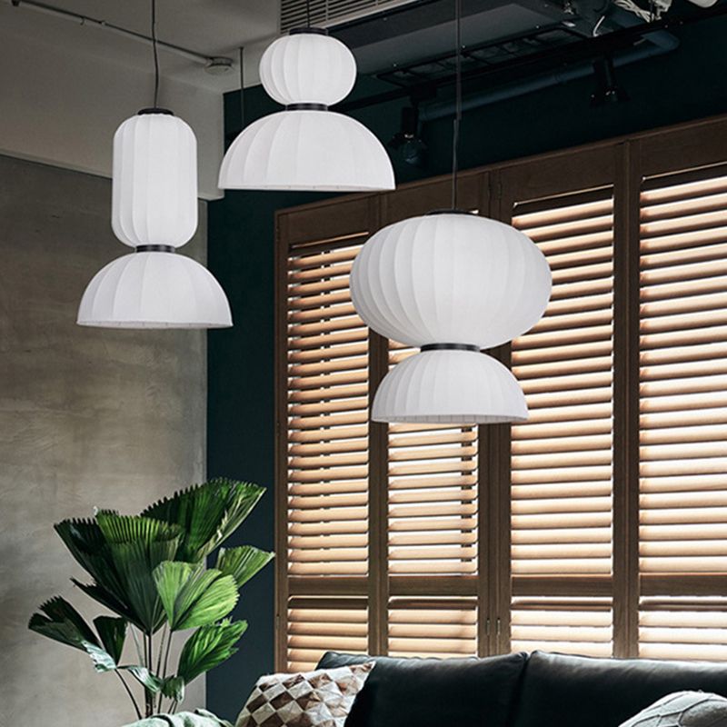 Minimalistischer Stil hängend hängendes leichte Kit weiße Laterne hängende Deckenleuchte mit Stofffarben
