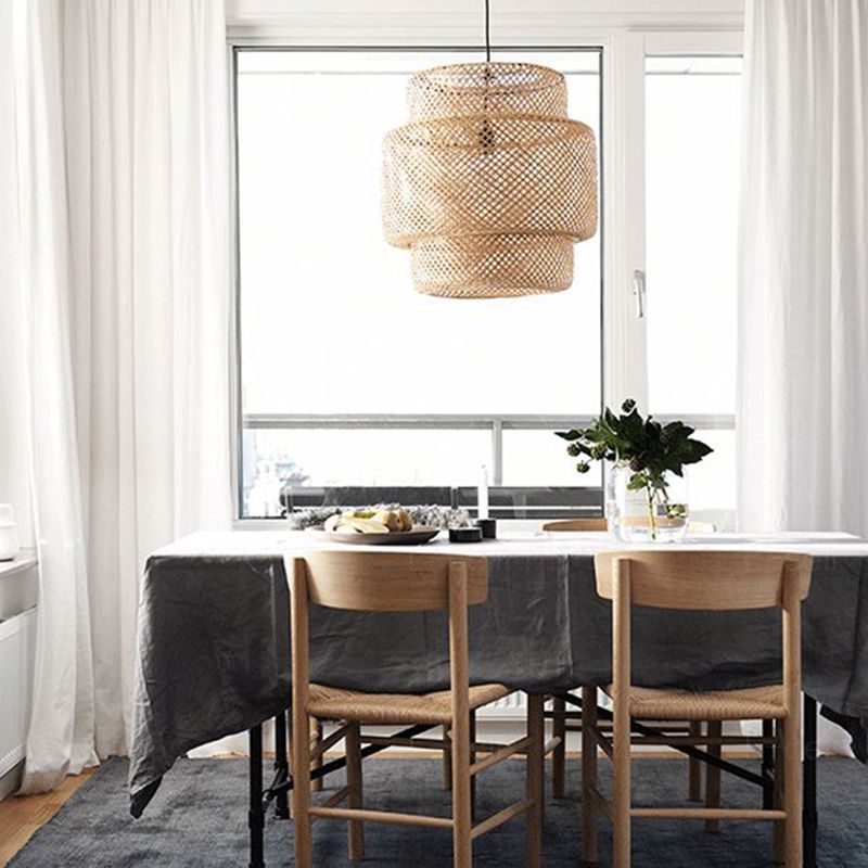 Style moderne en bambou suspendu léger pendant ménage pour chambre à coucher