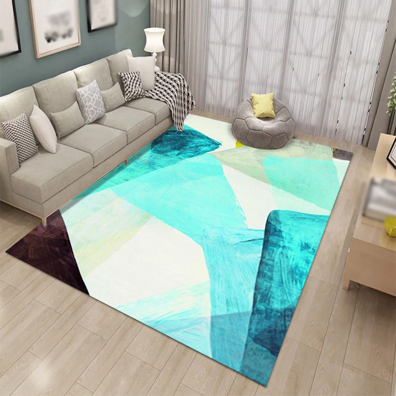 Casual Geometric Pattern Carpet Polyester Area Rug Stain Resistant Indoor Carpet for Home Decoration