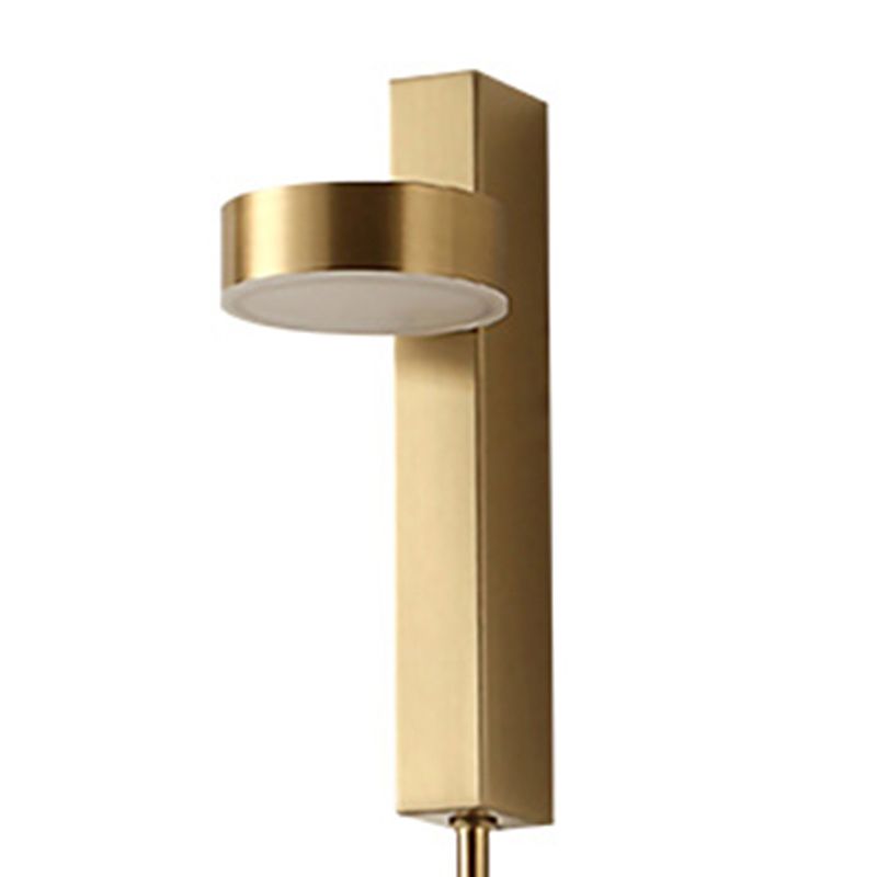 Round Metal Wall Sconce Modern Style 1-Light Wall Mount Lighting