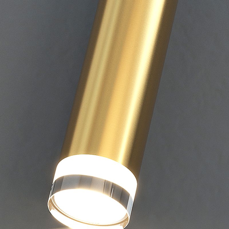 Contemporary Style Cylinder Shape Pendant Light Metal Single Light Hanging Lamp