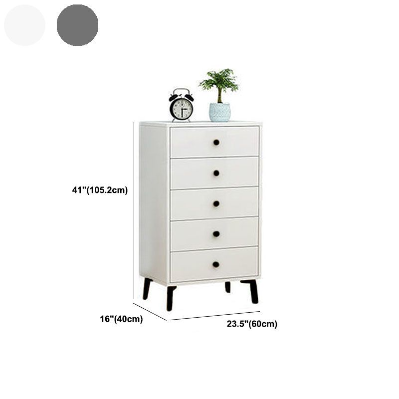 Bedroom Wood Storage Chest Contemporary Vertical Soft-Close Dresser with Drawers