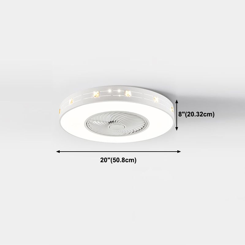 Ventola rotonda Light Light MODER MODER MODER METAL 1 Luce Luce Light in bianco