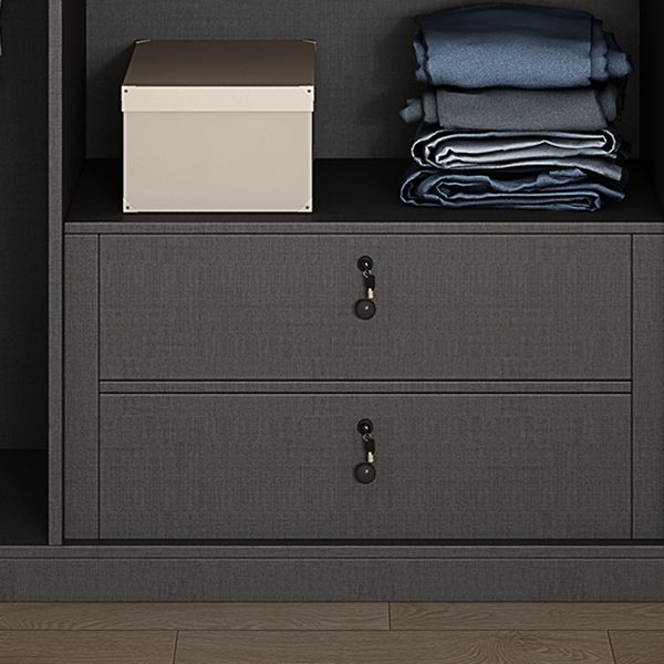 Engineered Wood Wardrobe Armoire Contemporary Storage Cabinet