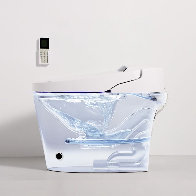 Contemporary White Floor Standing Bidet with Heated Seat and Remote Control Included