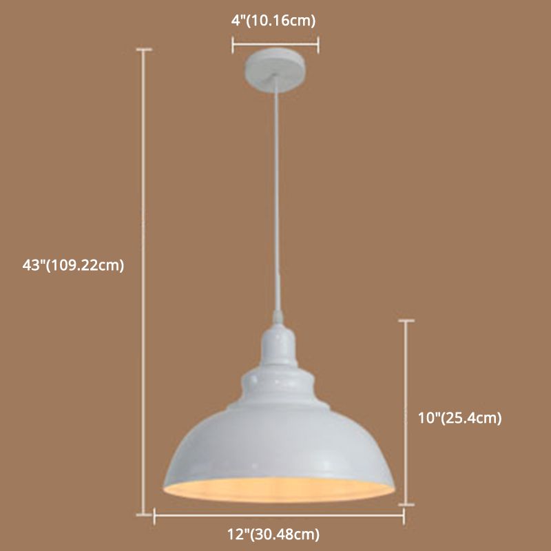 Metal Dome Pendant Lighting Fixtures Industrial Kitchen Warehouse Single Hanging Light with 43" Adjustable Hanging wire
