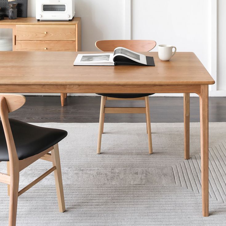 Rectangle table à manger contemporaine table fixe blanche avec du bois massif en pin