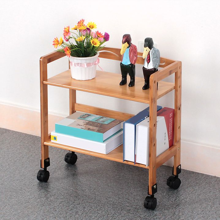 Wooden Bamboo Bookcase 9" Wide with Rectangular Shelves Bookshelf for Study Room