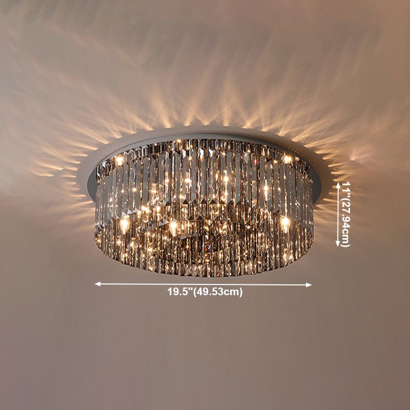 Plafonnier en cristal simple et moderne, en acier inoxydable, forme géométrique, montage encastré