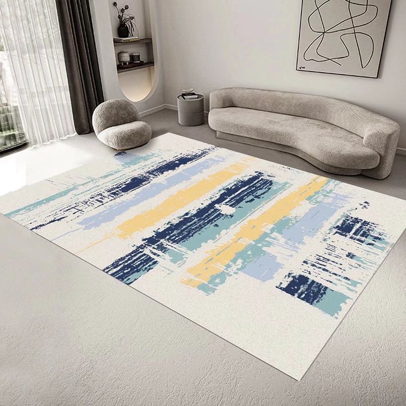 Industrial Rug Polyester Abstract Graphic Rug Stain Resistant Rug for Home Decor
