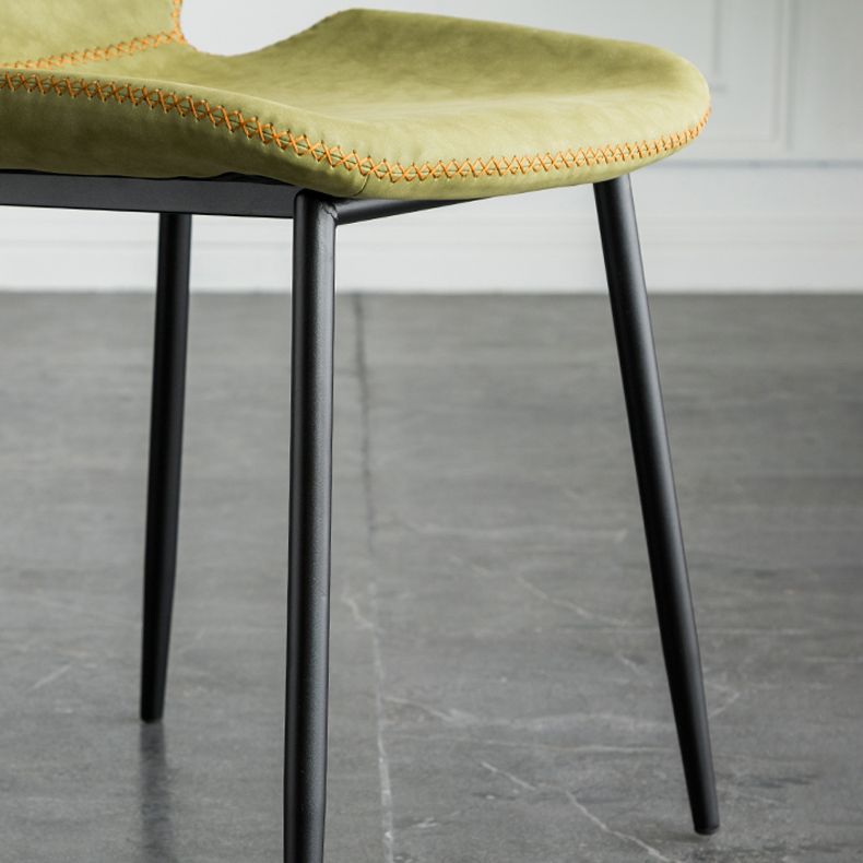 Silla lateral de comedor de metal moderno, respaldo sólido, silla sin brazos para uso en restaurantes