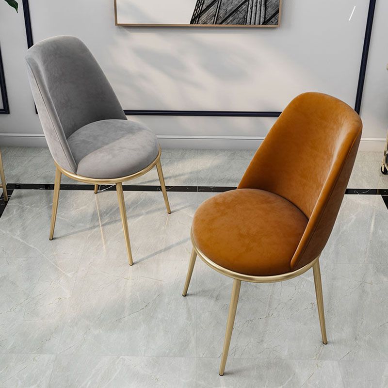 Sillas de comedor sin brazos con respaldo sólido de diseño escandinavo, silla lateral tapizada