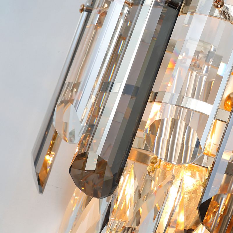 Lampade a sconde di cristallo in stile moderno a strati multi -luci a strati di montaggio a parete trasparente