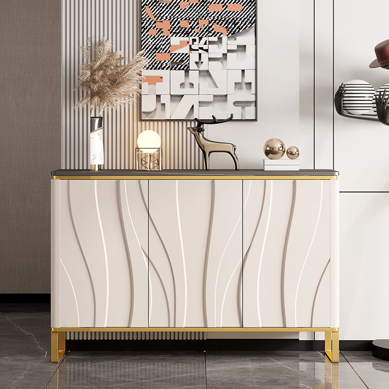Contemporary Style Credenza Stone Dining Buffet with Cabinets