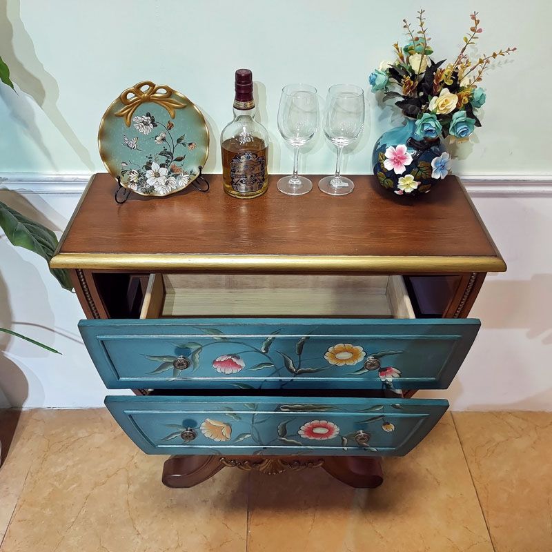 American Traditional Dresser Solid Wood Storage Chest with 3 Drawers