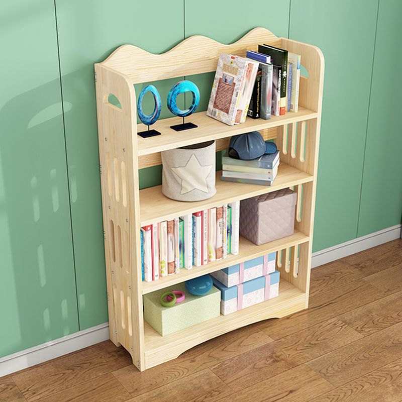 Open Back Standard Bookshelf Wooden Contemporary Bookcase with Shelves