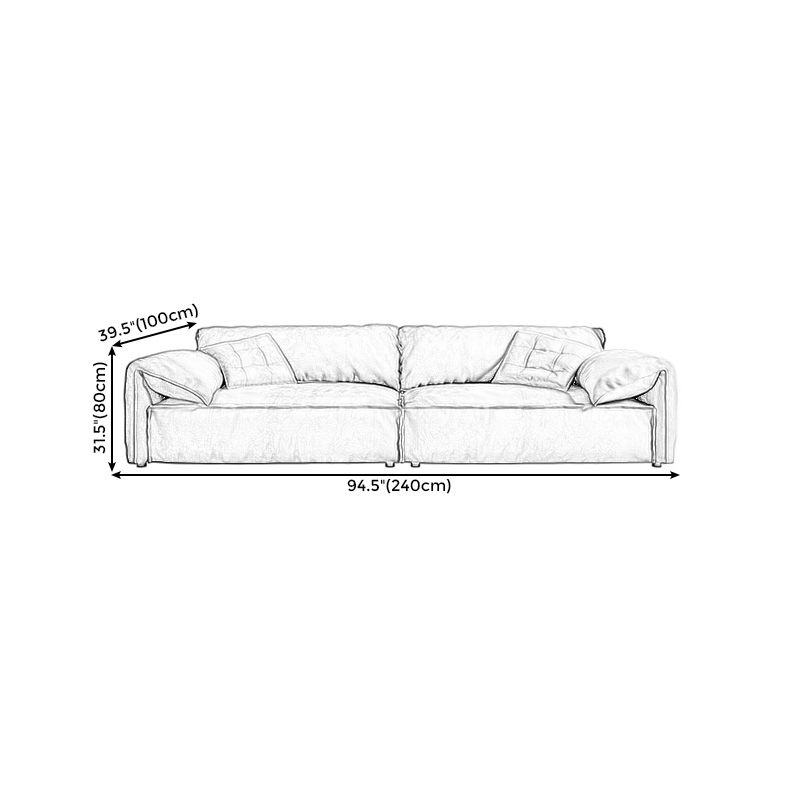 Stationary Slipcovered Living Room Pillow Top Arm Green Cushions Sofa