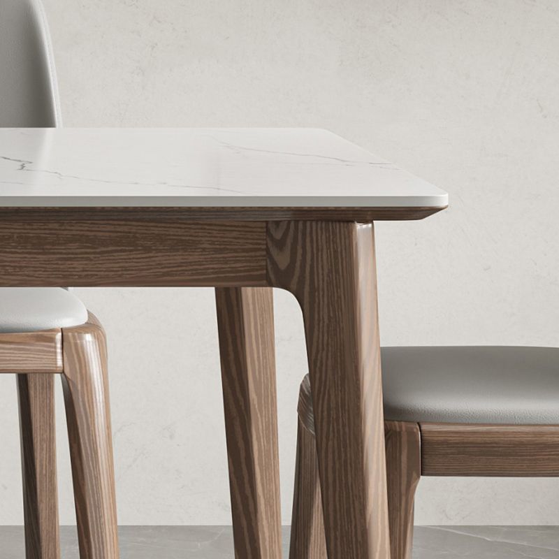 Modern 1/4/5/7 Pieces Dining Table Set Stone Rectangle Furniture in White