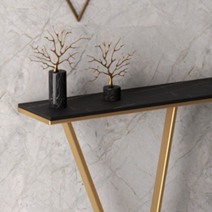 Glam Scratch Resistant Console Table Stain Resistant Stone Console Sofa Table for Hall
