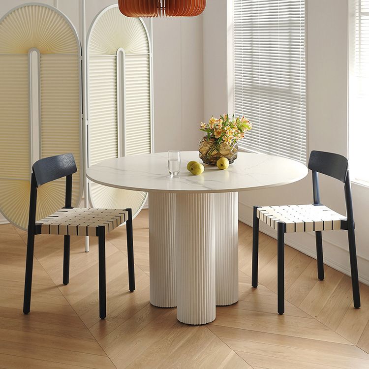 Modern White and Black in Wood Counter Table Rectangle Dining Table for Kitchen