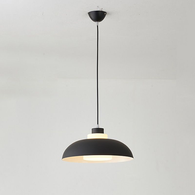 Bol en aluminium plafonnier pendrier léger macaron à la lampe à bulbe unique avec insert de l'ombre acrylique