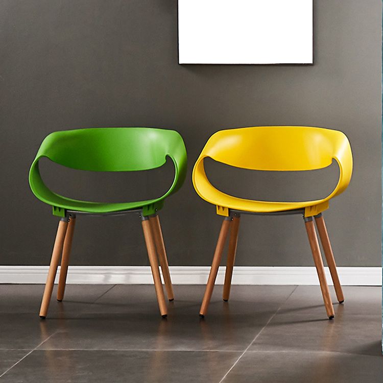 Chaises de salle à manger scandinaves sans accoudoirs avec pieds en bois (Ensemble de 4)