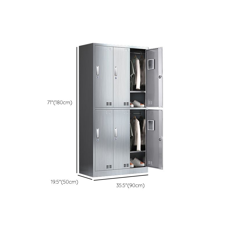 Steel Chrome Storage Cabinet Modern Cabinet with Hinged Doors