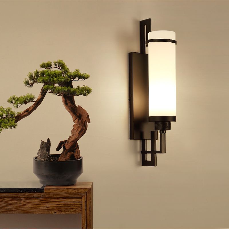 Modern Vanity Lights Milky Glass Vanity Wall Light Fixture for Bathroom