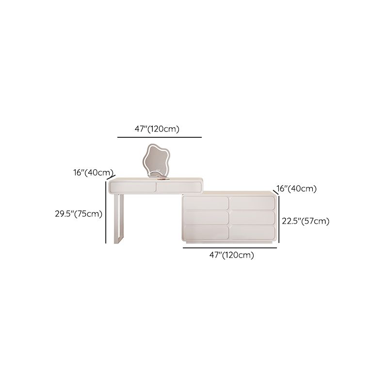 Modern with Drawer Wooden Bedroom Lighted Mirror Make-up Vanity