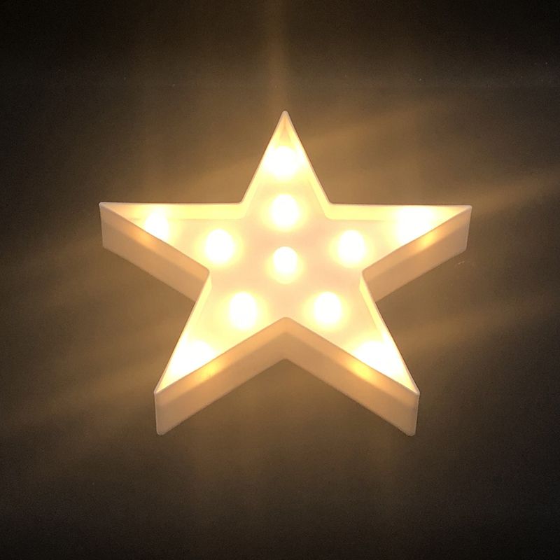 Pentacle Baby Bedroom Nightstand Lamp Plastic Modern Style LED Night Lighting in Yellow