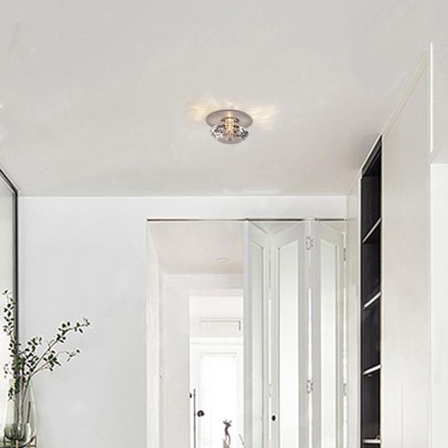 Modern Semplicity Crystal Massimale Light Diamond Shape Mini Flush - montaggio Lamp con Metal Canopy per Hallway Aisle