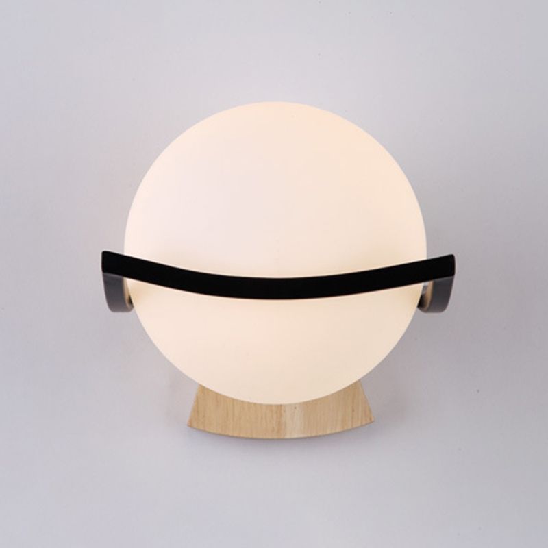 Gamique en verre blanc et en bois moderne un luminaire mural mural pour le salon