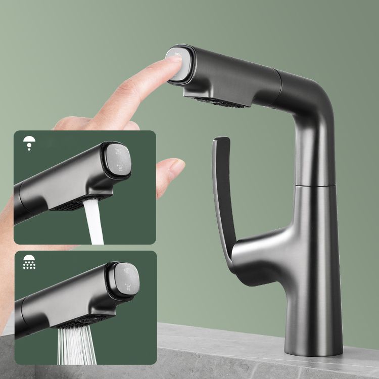 Stainless Steel Bathroom Faucet Swivel Single Lever Handle Circular Vessel Sink Faucet