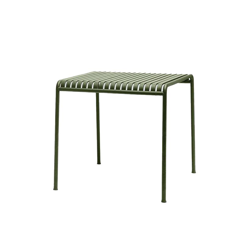 Metal Dining Table Industrial Green Rectangle Rust Resistant Table