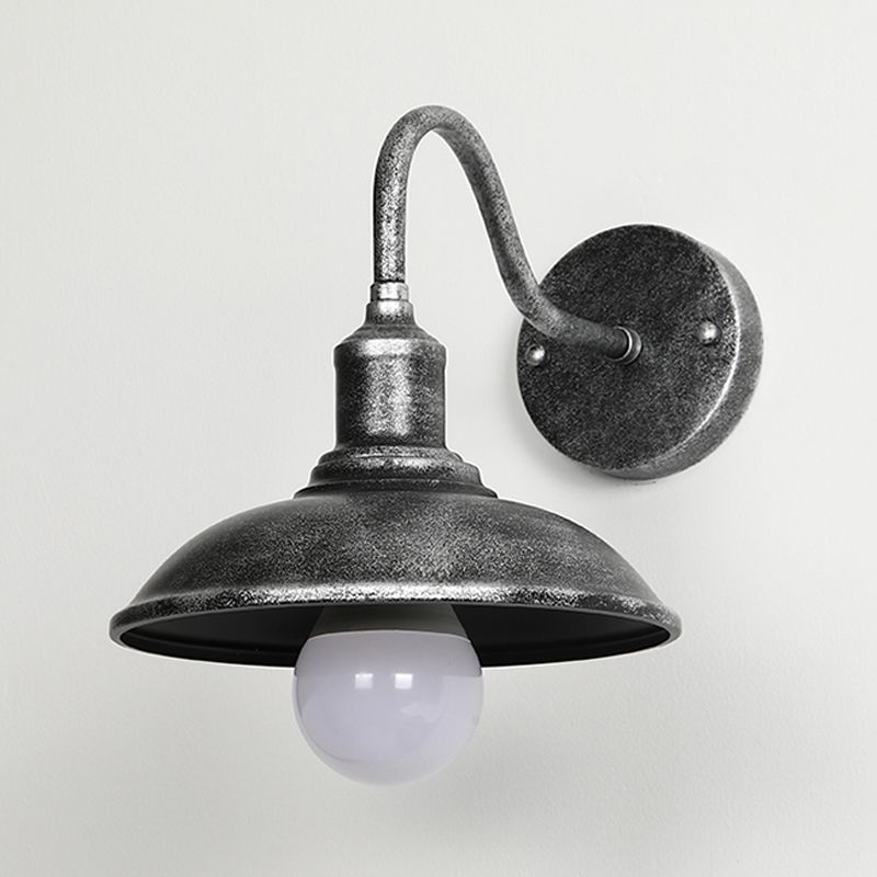 Industrial Wall Sconce Geometric Shape Wall Light with Metal Shade for Courtyard