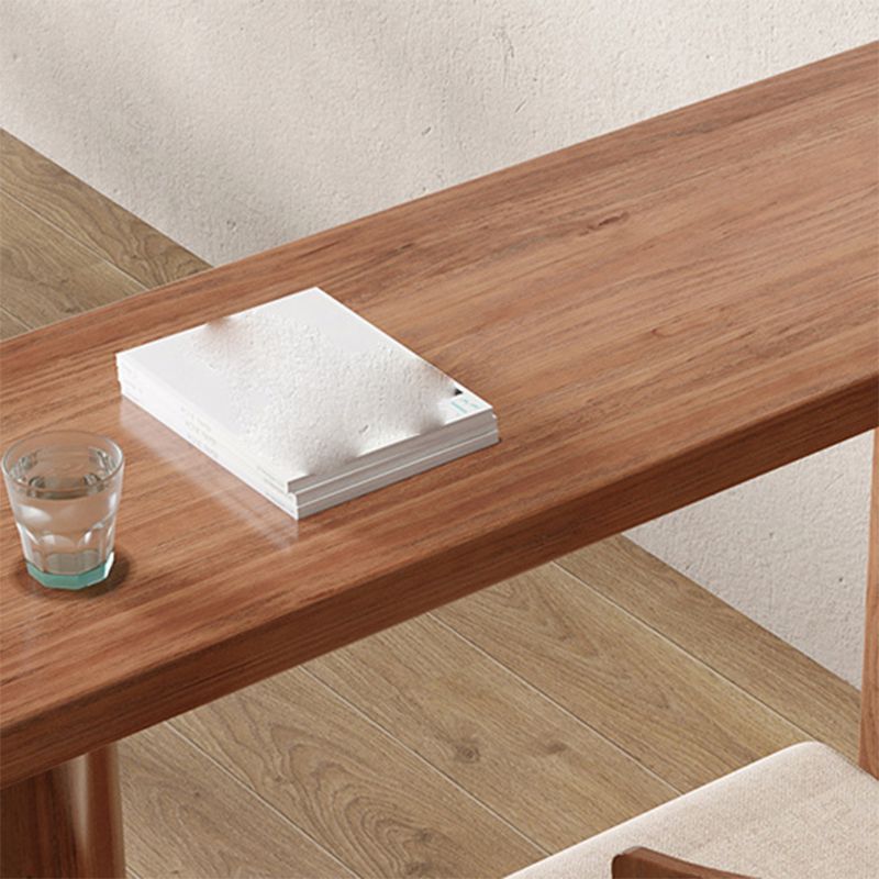 Modern Style Bar Table Solid Wood Bar Dining Table with Storage Shelf