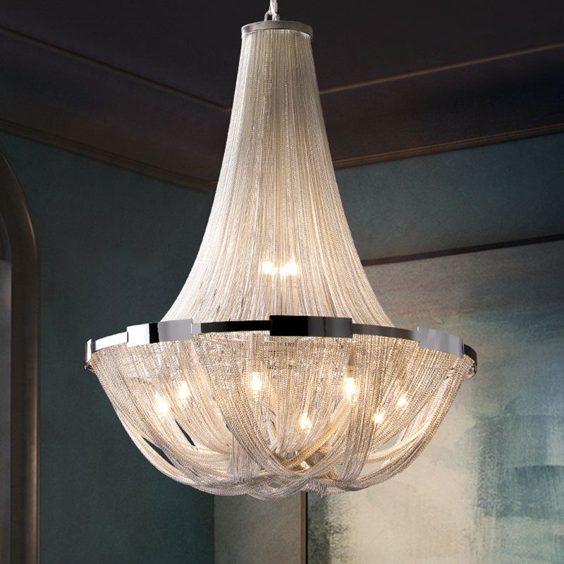 Contemporary Aluminum Ceiling Pendant Light Tassel Hanging Pendant Light for Living Room